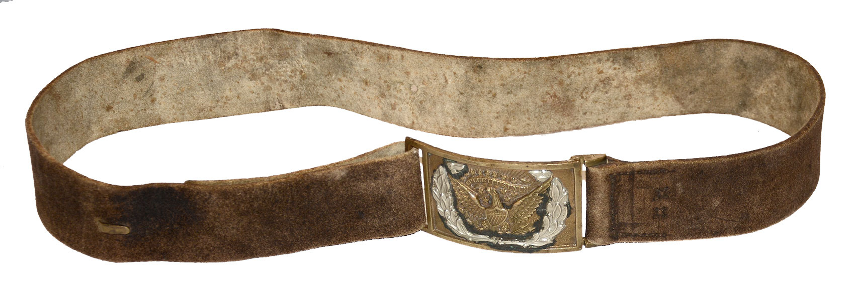 MODEL 1851 NCO BUFF LEATHER WAIST BELT WITH BELT PLATE