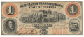 1859 GEORGA $1 NOTE FEATURING WAGONS & BEN FRANKLIN