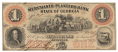 1859 GEORGA $1 NOTE FEATURING WAGONS & BEN FRANKLIN