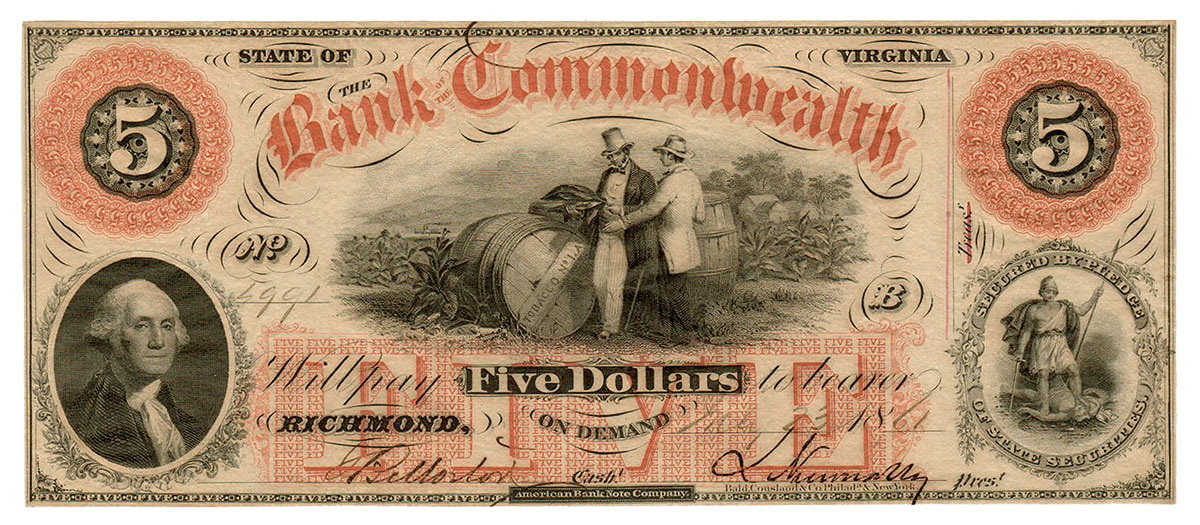 STATE OF VIRGINIA $5 NOTE