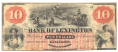 BANK OF LEXINGTON, NORTH CAROLINA $10 NOTE