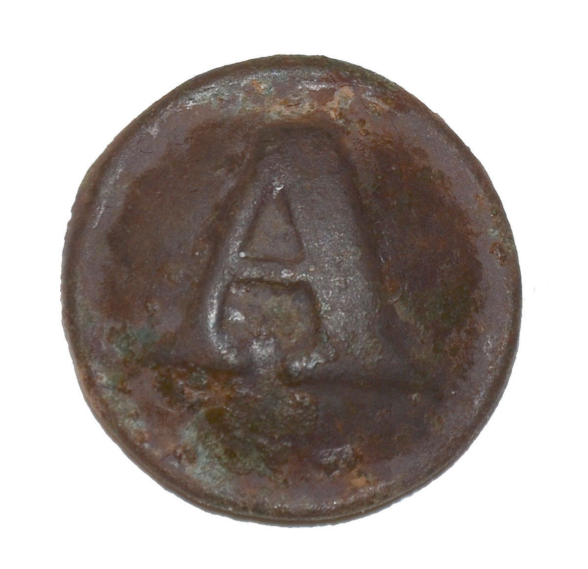 CONFEDERATE BLOCK-A ARTILLERY BUTTON FROM CLARK’S MOUNTAIN