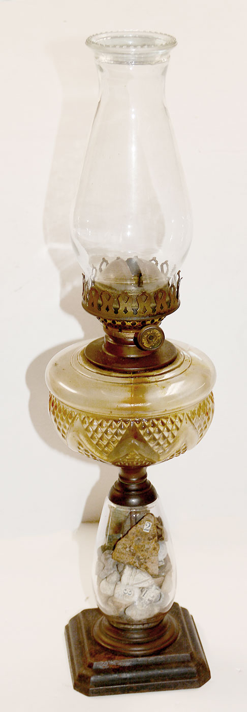 GETTYSBURG RELIC DISPLAY OIL LAMP: MILLER POST 551, YORK SPRINGS, ADAMS COUNTY, PA