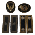 24th MICHIGAN IRON BRIGADE LT. COLONEL MARK FLANIGAN’S HARDEE HAT INSIGNIA WITH HIS LT. COLONEL AND BREVET BRIG. GENERAL SHOULDER STRAPS: WOUNDED AT GETTYSBURG