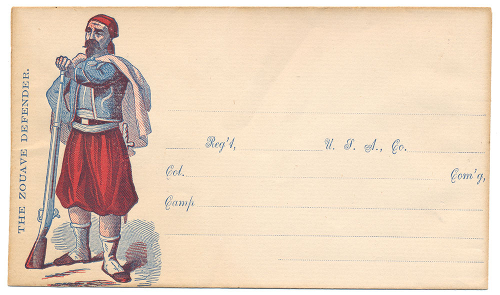 “THE ZOUAVE DEFENDER” PATRIOTIC ENVELOPE