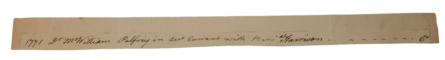 NOTE WRITTEN BY SIGNER OF THE DECLARATION OF INDEPENDENCE: BENJAMIN HARRISON