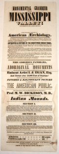 1851 ADVERTISEMENT – MISSISSIPPI VALLEY PANORAMIC PAINTING, ANTHROPOLOGICAL LECTURES, AND NATIVE INTEREST EVENTS – EX-COCO COLLECTION