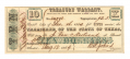 STATE OF TEXAS $10 TREASURY WARRANT, DATED 1864, SIGNED BY PRINCIPAL OF TEXAS SCHOOL FOR THE DEAF