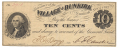 TEN CENTS NOTE FROM “VILLAGE OF DUNKIRK”, NY, 1862
