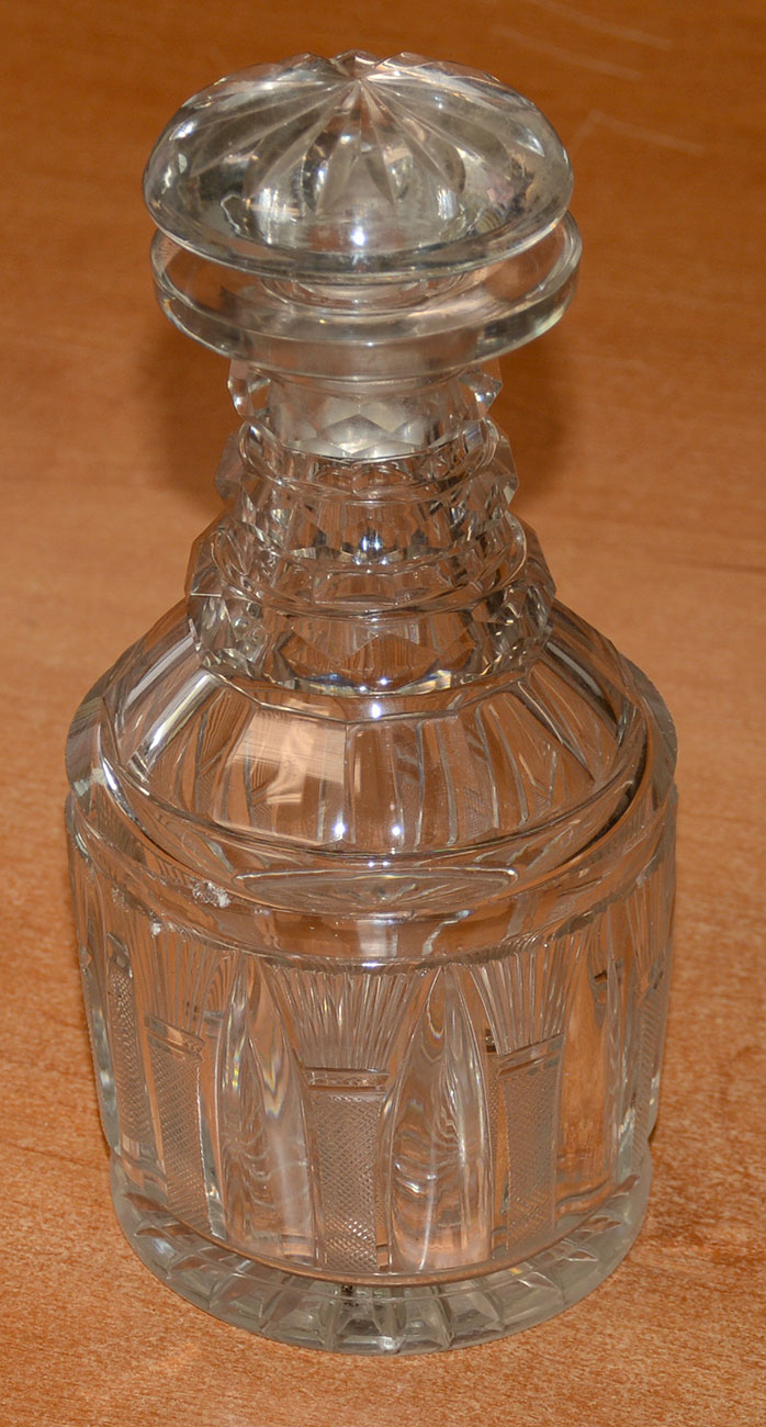 CIRCA 1830-1845 AMERICAN PINT DECANTER