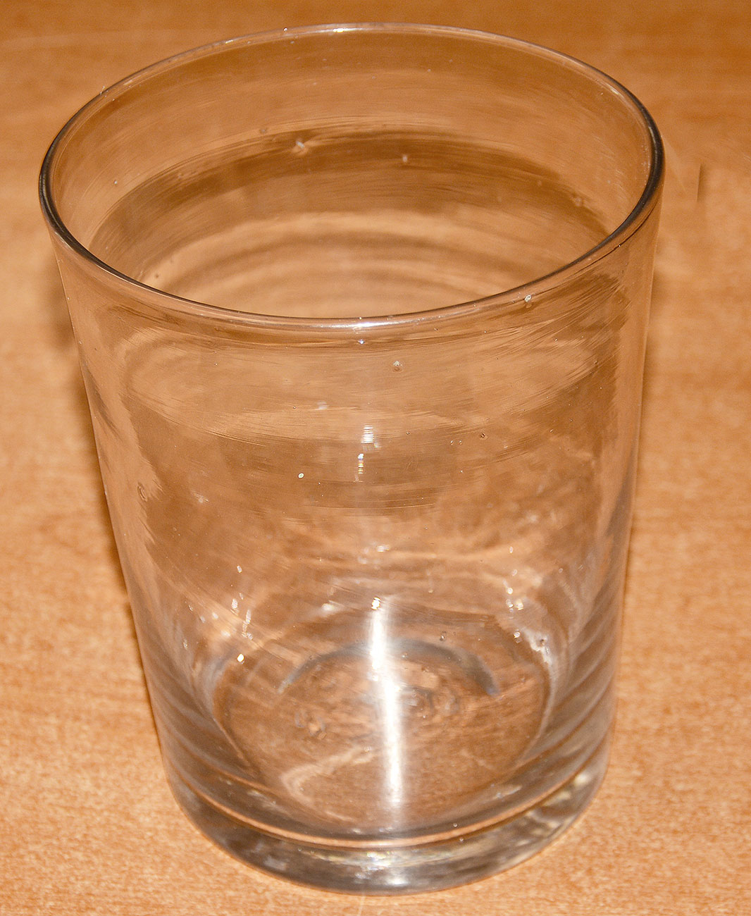 CIRCA 1780-1820 LARGE, FREE BLOWN LEAD GLASS TUMBER