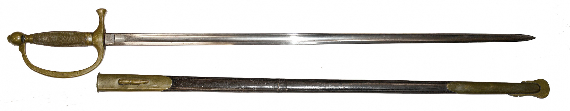 U.S. MODEL 1840 MUSICIAN’S SWORD BY AMES, DATED 1862, WITH SCABBARD