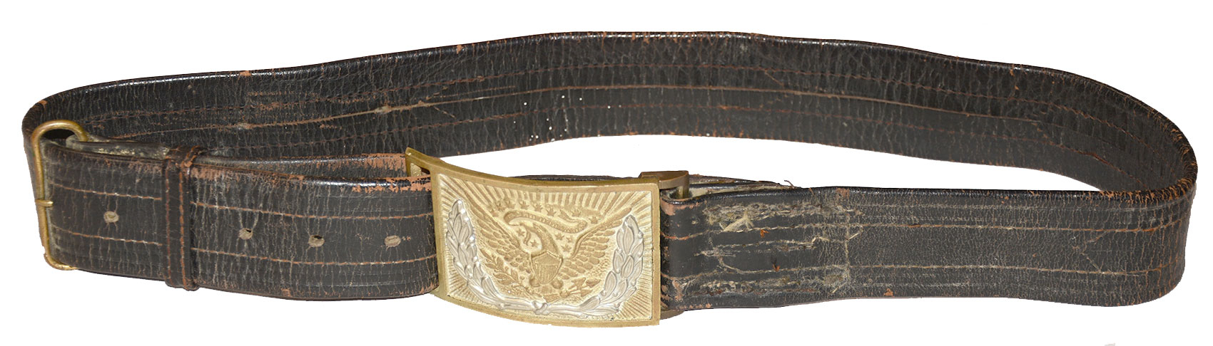 CIVIL WAR NON-COMMISSIONED OFFICER’S BUCKLE WITH POST-CIVIL WAR BELT