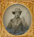 SIXTH PLATE TINTYPE – US STATE VOLUNTEER OR MILITIA SOLDIER