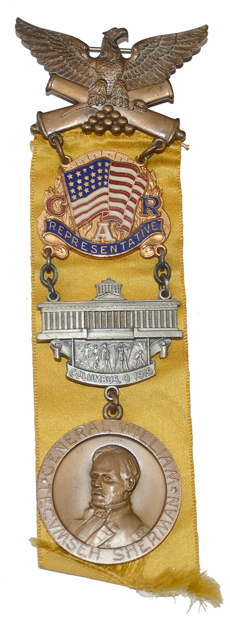 1919 COLUMBUS, OH GAR REPRESENTATIVE MEDAL BADGE