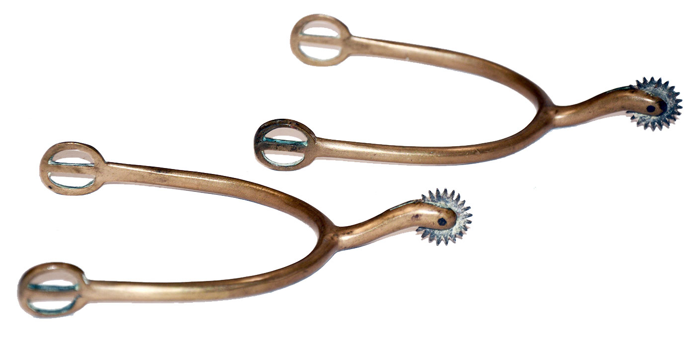PAIR LATE 19TH CENTURY BRASS SPURS