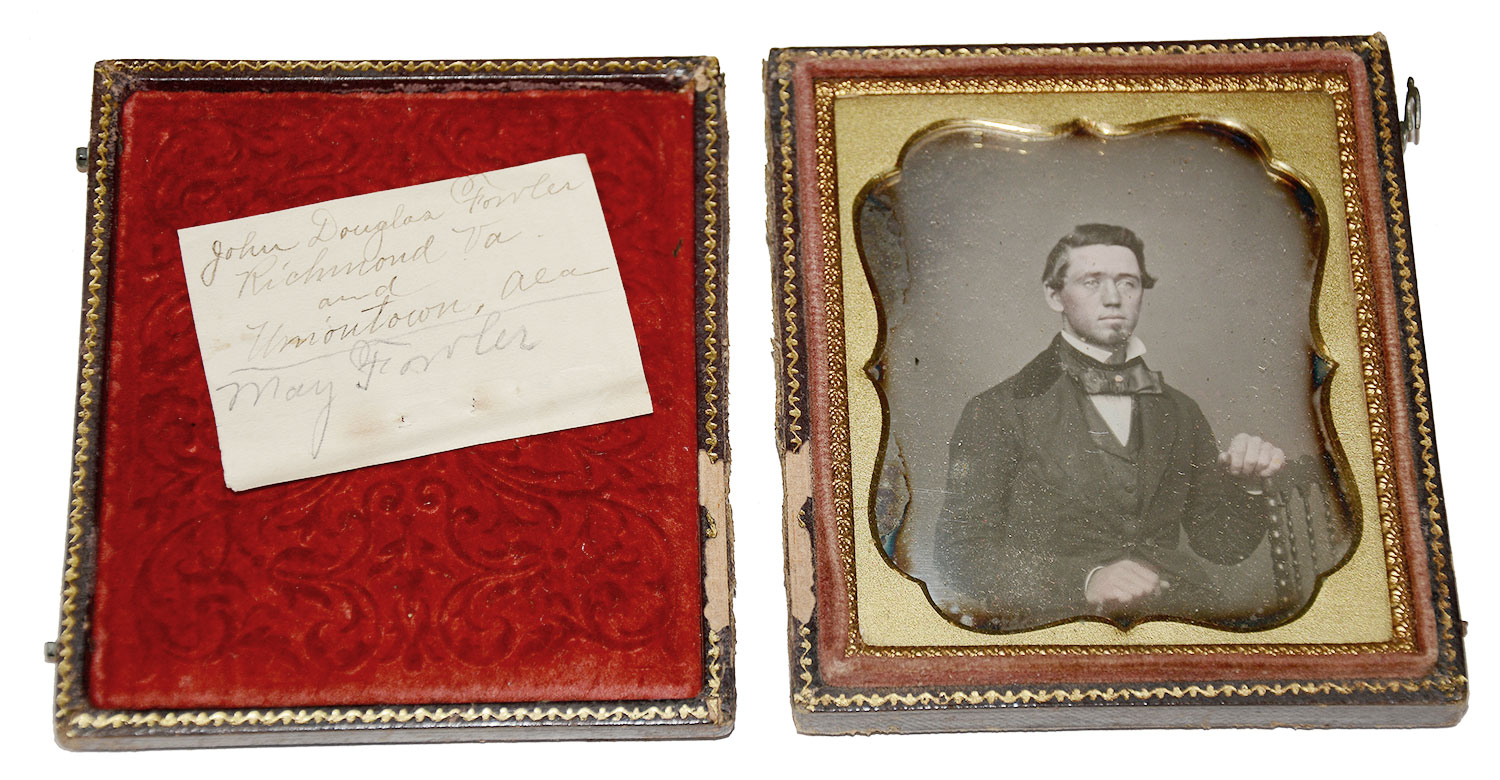 1/6 PLATE DAGUERROTYPE – JOHN FOWLER, 4th ALABAMA, CS MARINES, WIA 1st MANASSAS