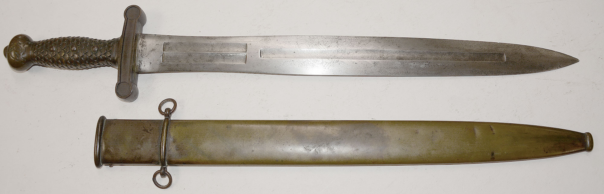 M1832 N.P. AMES FOOT ARTILLERY SWORD WITH BRASS SCABBARD, NASHUA LIGHT ARTILLERY