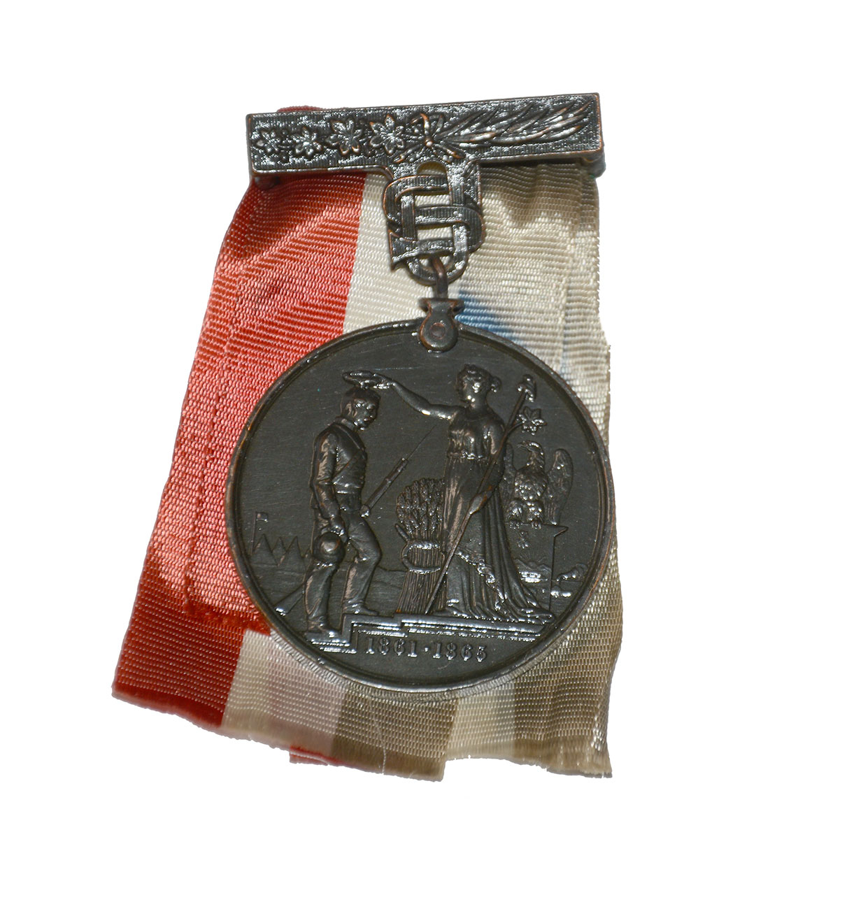 TIFFANY CIVIL WAR OHIO VETERAN VOLUNTEER’S MEDAL OF RICHARD PERIGO 66th OVI, WOUNDED AT ATLANTA 