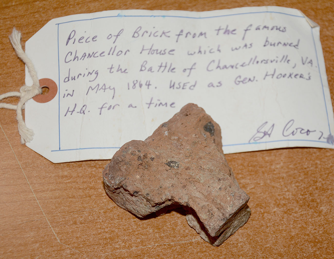 PIECE OF BRICK FROM THE CHANCELLOR HOUSE – GREG COCO COLLECTION