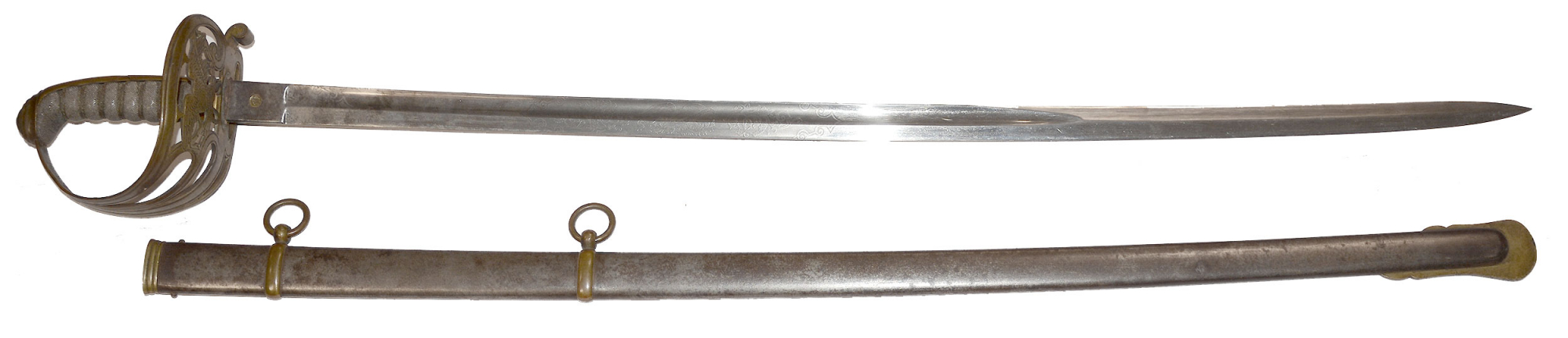 NON-REGULATION STAFF AND FIELD OFFICERS SWORD OF GEORGE B. ECKERT, 3RD U.S. INFANTRY - FORMER TEXAS MUSEUM