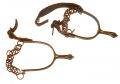PAIR C. 1900 BRASS SPURS WITH STRAPS & CHAINS