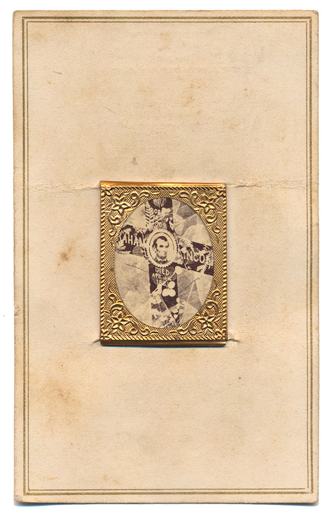 GEM LINCOLN MOURNING TINTYPE ON CDV CARD