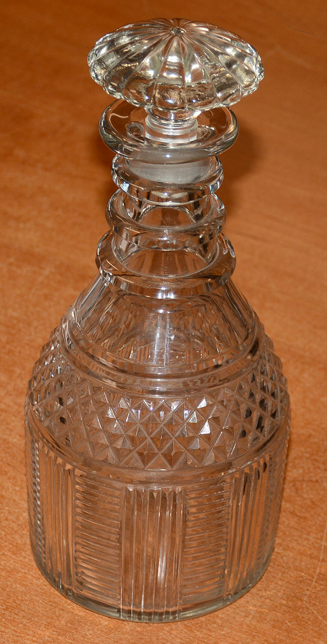 QUART SIZE CONTINENTAL DECANTER CUT IN THE ENGLISH STYLE, C1820-1840