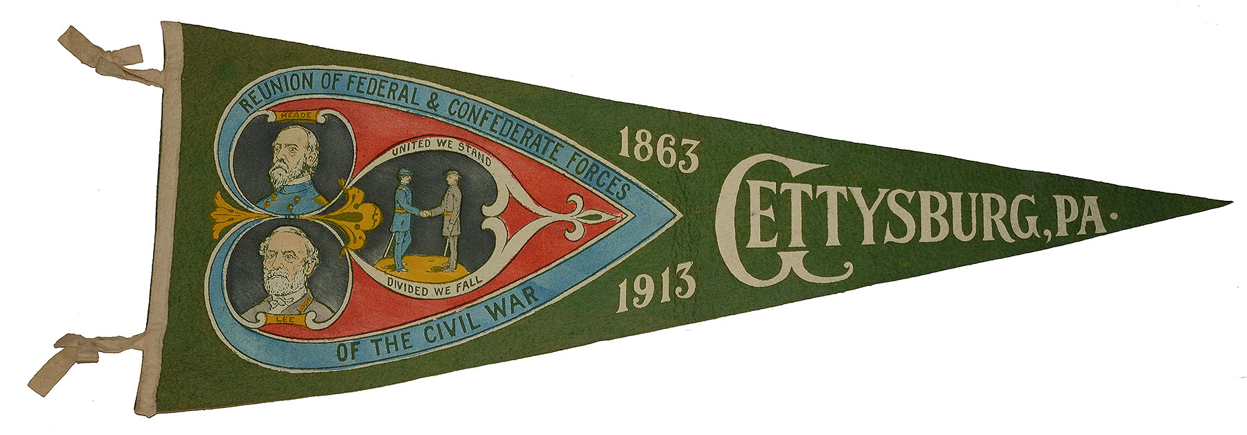 PENNANT FOR 50TH GETTYSBURG REUNION - 1913