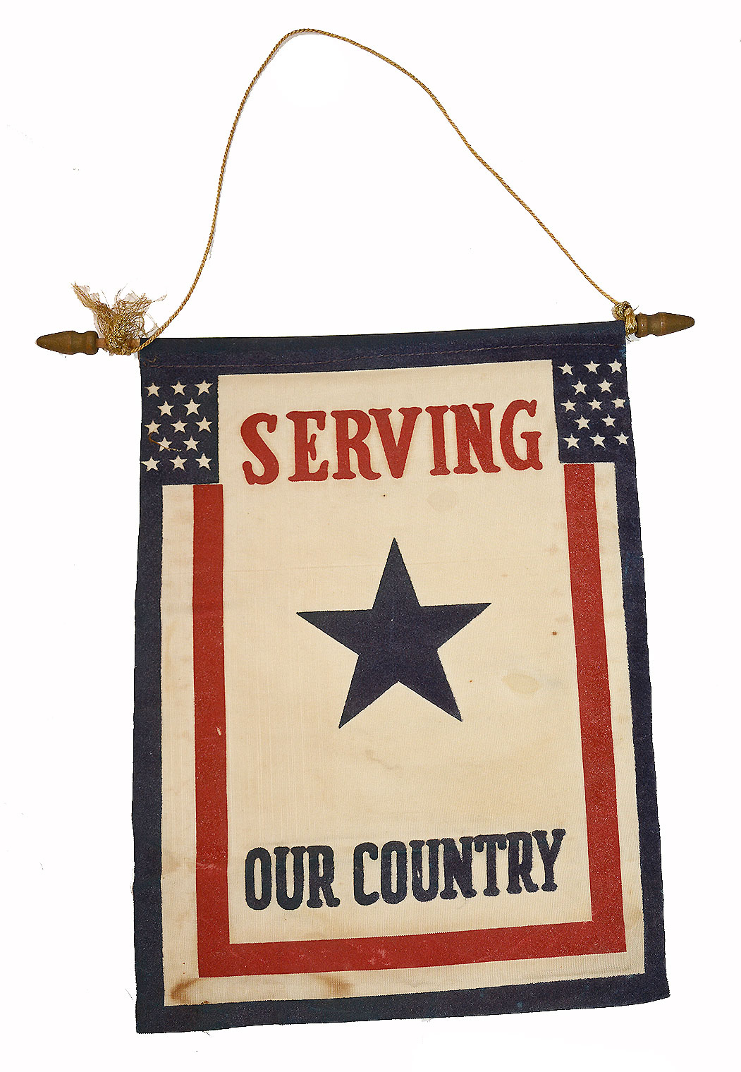 WWII ‘SERVING OUR COUNTRY’ WINDOW BANNER