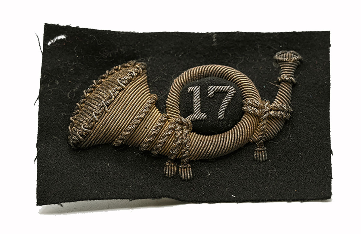 MINT 17th INFANTRY OFFICER’S HAT INSIGNIA, UNCUT, UNTRIMMED