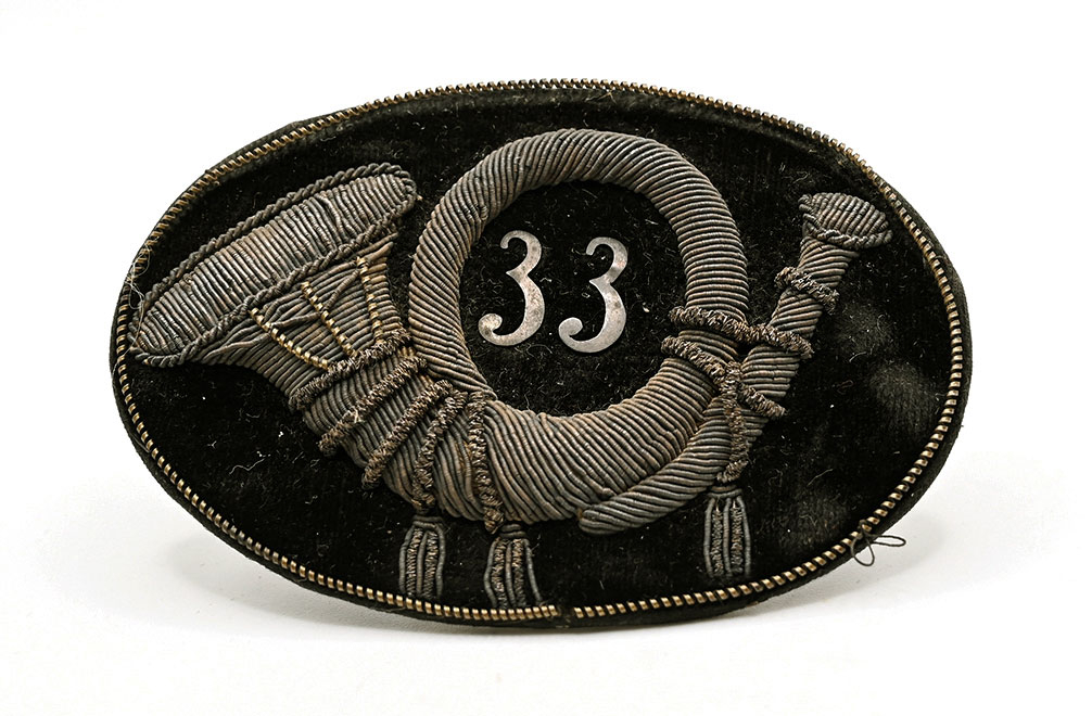 CIVIL WAR 33rd INFANTRY OFFICER’S HAT INSIGNIA