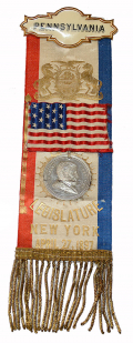 VERY RARE PA STATE LEGISLATURE ATTENDANCE BADGE – DEDICATION OF GRANT’S TOMB, 1897