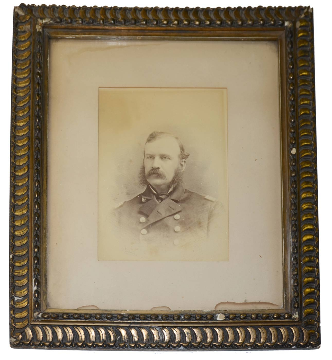 FRAMED ALBUMEN PHOTOGRAPH OF CIVIL WAR ERA NAVY OFFICER