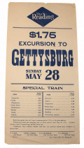 1911 READING RAILROAD GETTYSBURG EXCURSION BROADSIDE