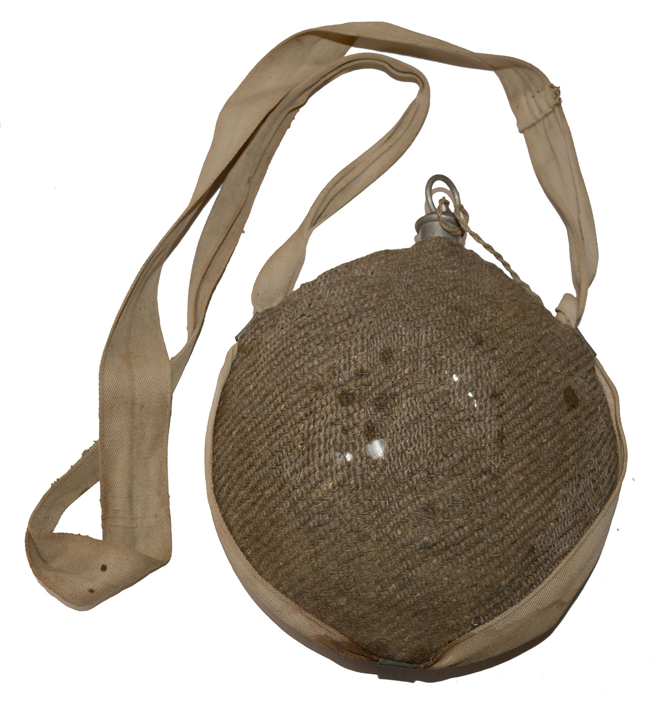 CIVIL WAR PHILADELPHIA DEPOT BULLSEYE CANTEEN WITH STOPPER, COVER AND FULL STRAP
