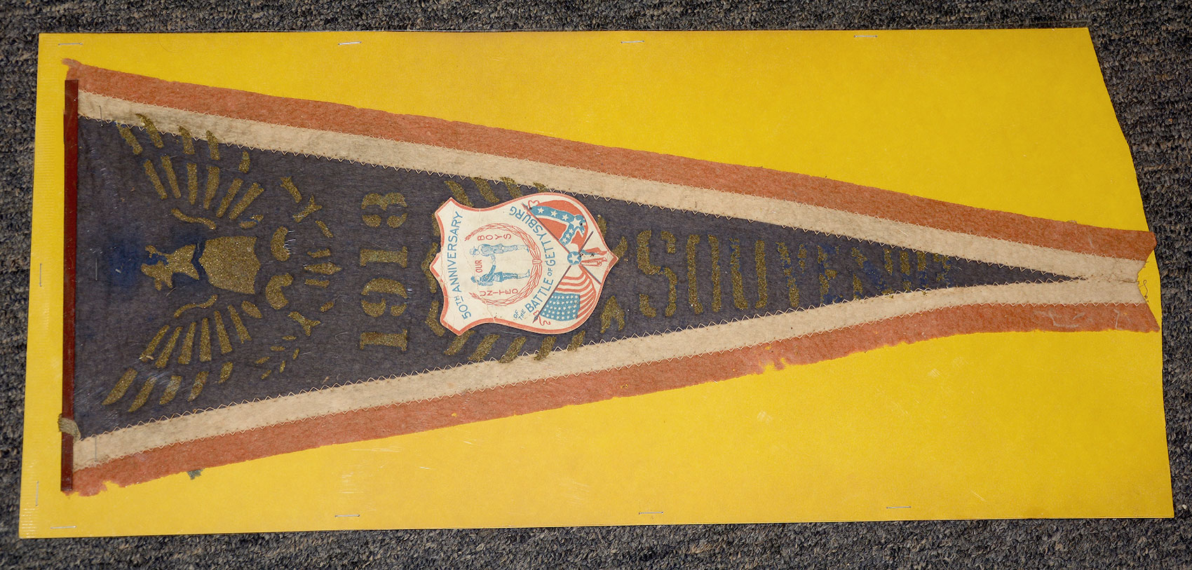 50TH ANNIVERSARY BATTLE OF GETTYSBURG PENNANT, 1913