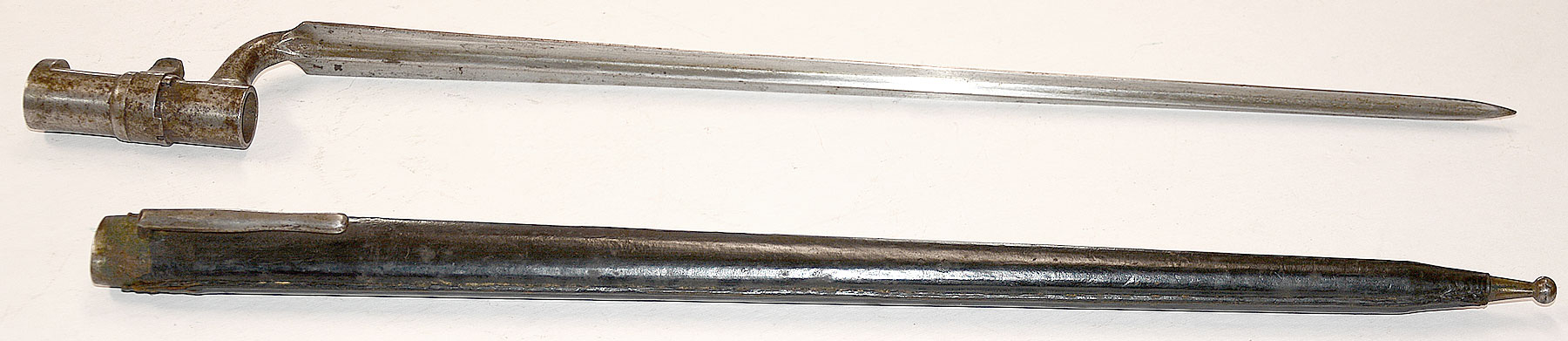 SOCKET BAYONET AND SCABBARD FOR P-1854 AUSTRIAN LORENZ RIFLE