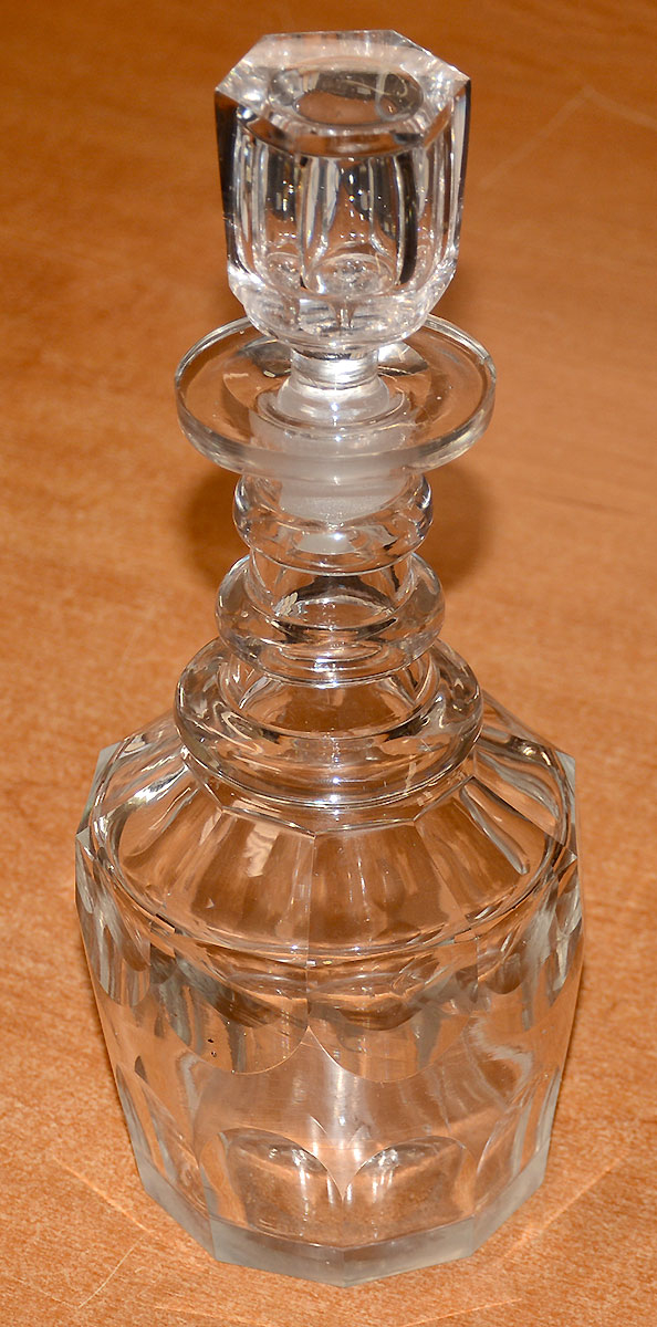 CIRCA 1835-1855 AMERICAN CUT GLASS DECANTER