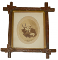 WASHINGTON AND LINCOLN (APOTHEOSIS) ALBUMEN IN OLD WOOD FRAME