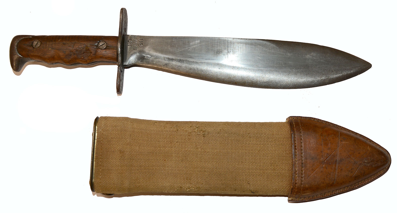 WW1 US M1917 C.T. BOLO KNIFE AND SCABBARD BY A.C. CO.