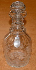 CIRCA 1825-1845 BLOWN AND CUT DECANTER