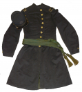 REGULATION FROCK COAT, CAP, AND GREEN MEDICAL SASH OF ASST. SURGEON ELIAS WILDMAN 40th NEW JERSEY