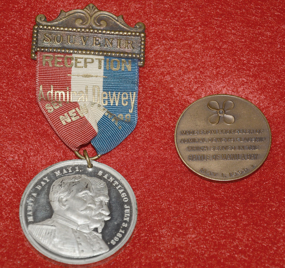ADMIRAL DEWEY MEDAL & USS OLYMPIA TOKEN