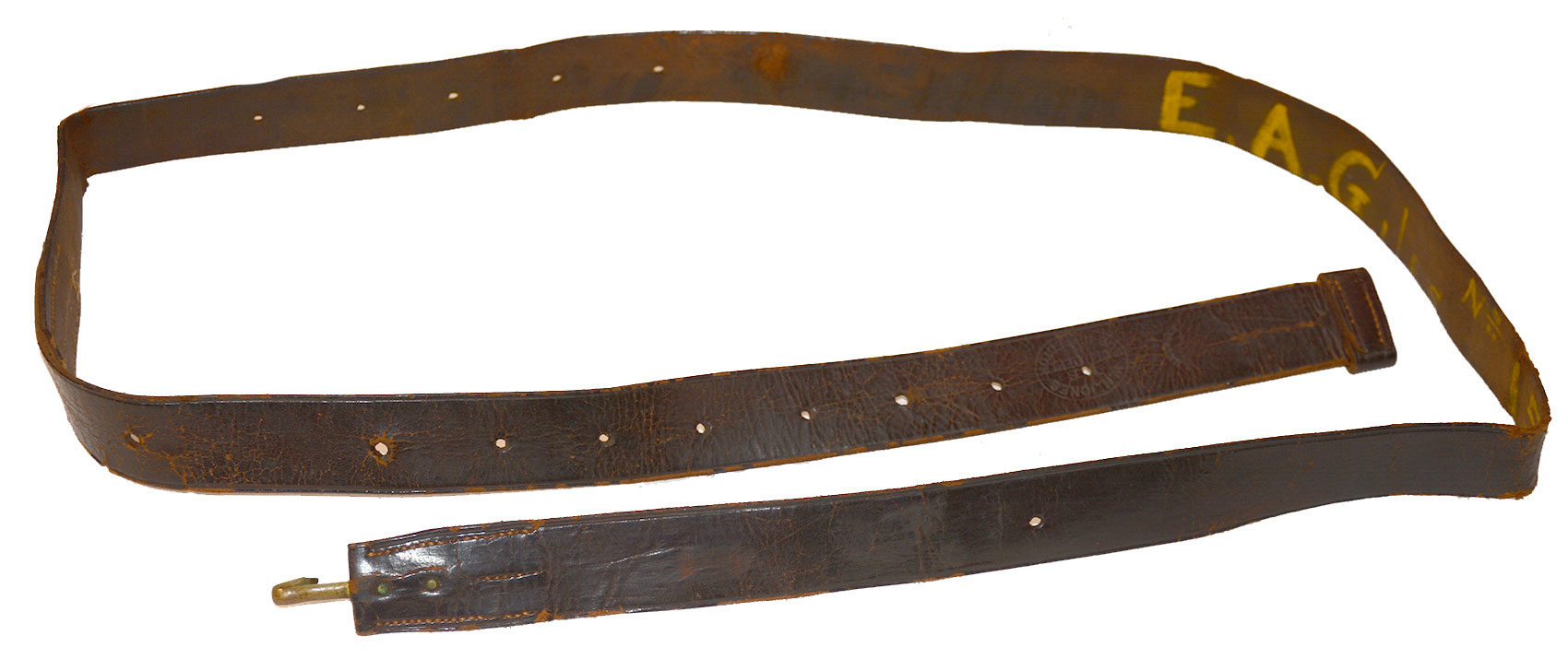 LEATHER RIFLE SLING FOR ALLIN CONVERSION & M1873 MADE FROM TWO CIVIL WAR MUSKET SLINGS