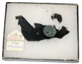 CONFEDERATE LINED “C” BUTTON AND BITS OF CLOTH FROM THE MAYO WAREHOUSE IN RICHMOND