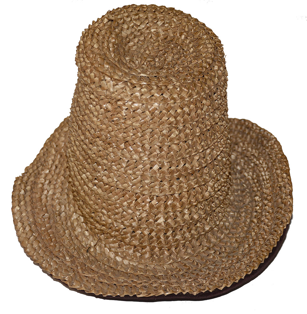 C.1900 HIGH-CROWNED PALMETTO STRAW HAT