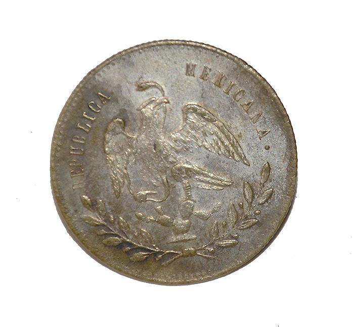 SILVER PLATED REPUBLICA MEXICANA COAT BUTTON