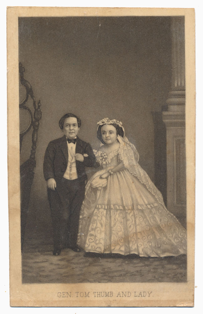 CDV OF “TOM THUMB” AND WIFE “MINNIE”