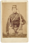 ARMED CIVIL WAR CAVALRYMAN WITH M1855 JOSLYN CARBINE: PERHAPS OHIO